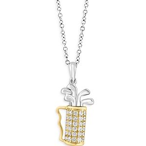 Bloomingdale's Diamond Golf Bag Pendant Necklace in 14K Yellow & White Gold, 0.62 ct.t.w - 100% Exclusive- 4670837