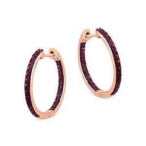 Bloomingdale's Ruby Inside Out Hoop Earrings in 14K Rose Gold - 100% Exclusive- 4670798