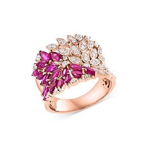 Bloomingdale's Ruby & Diamond Marquis Cluster Ring in 14K Rose Gold - 100% Exclusive- 4670801