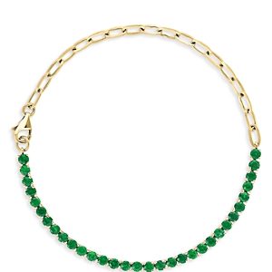 Bloomingdale's Emerald Chain Link Bracelet in 14K Yellow Gold - 100% Exclusive- 4670812