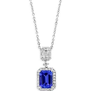 Bloomingdale's Tanzanite & Diamond Pendant Necklace in 14K White Gold, 18 - 100% Exclusive- 4698563