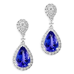 Bloomingdale's Tanzanite & Diamond Pear Drop Earrings in 14K White Gold - 100% Exclusive- 4698561
