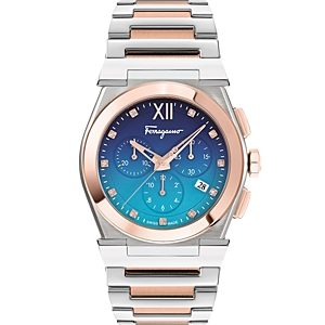 Ferragamo Vega Two Tone Stainless Steel & Diamond Accented Chronograph Watch, 40mm- 4690444