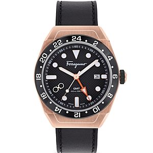 Ferragamo Slx Gmt Rose Gold Ion-Plated Stainless Steel Watch, 43mm- 4690451