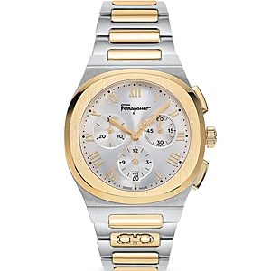 Ferragamo Elliptical Two Tone Stainless Steel Chronograph Watch, 36mm- 4690458