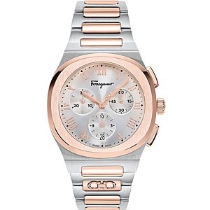 Ferragamo Elliptical Two Tone Stainless Steel Chronograph Watch, 36mm- 4690458