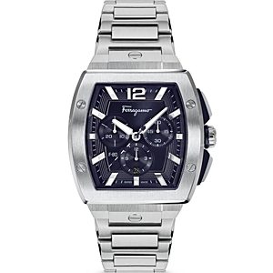 Ferragamo F-80 Tonneau Stainless Steel Chronograph Watch, 41.8mm- 4690414