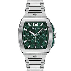 Ferragamo F-80 Tonneau Stainless Steel Chronograph Watch, 41.8mm- 4690414