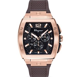 Ferragamo F-80 Tonneau Ion Plated Stainless Steel Chronograph Watch, 41.8mm- 4690412