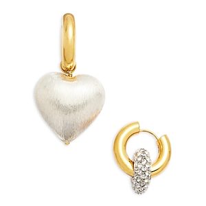 Timelss Pearly Mismatch Heart Drop & Rondelle Earrings- 4698151