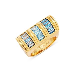 Timeless Pearly Ombre Baguette Ring in 24K Gold Plated- 4698171