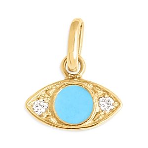 Gigi Clozeau 18K Yellow Gold Diamond & Turquoise Eye Pendant- 4702888