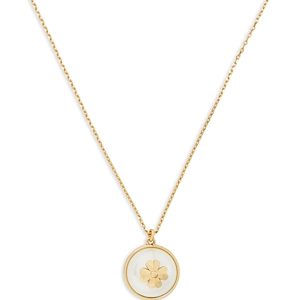 kate spade new york Pearls On Pearls Emblem Imitation Pearl Mini Pendant Necklace in Gold Tone, 16-19- 4686865