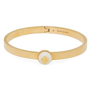 kate spade new york Pearls On Pearls Emblem Imitation Pearl Bangle Bracelet in Gold Tone- 4686873