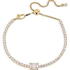 Nadri Tennis, Anyone? Cubic Zirconia Slider Bracelet in 18K Gold Plated- 4660859