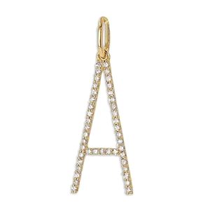 Rachel Reid 14K Yellow Gold Diamond Oversized Letter Charm Pendant- 4702488