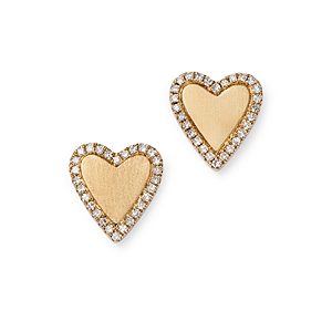 Moon & Meadow 14K Yellow Gold Diamond Heart Stud Earrings, 0.20 ct. t.w. - 100% Exclusive- 4625861