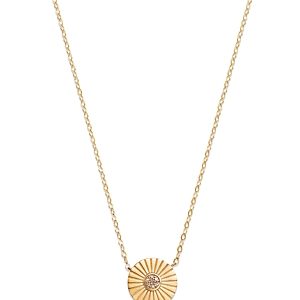 Bloomingdale's Diamond Accented Disc Pendant Necklace In 14k Yellow Gold, 0.02 ct. tw. - 100% Exclusive- 4709081