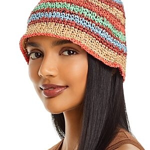 Echo Adirondack Stripe Crochet Straw Hat- 4689582