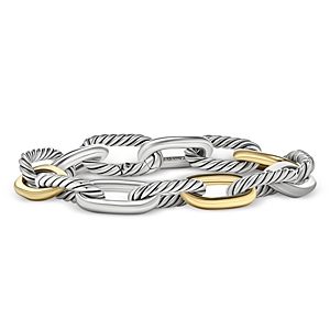 David Yurman Dy Madison Chain Bracelet in Sterling Silver with 18K Yellow Gold, 11mm- 4556079