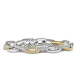 David Yurman Dy Madison Chain Bracelet in Sterling Silver with 18K Yellow Gold, 8.5mm- 4556078