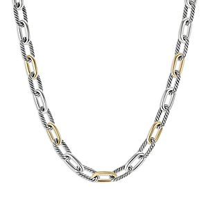 David Yurman Dy Madison Chain Necklace in Sterling Silver with 18K Yellow Gold, 18- 4556095