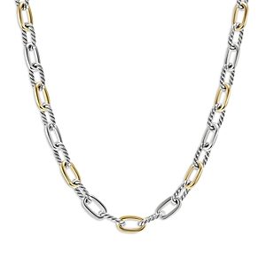 David Yurman Dy Madison Chain Necklace in Sterling Silver with 18K Yellow Gold, 18.25- 4556094