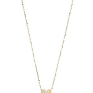 Aqua Cultured Freshwater Pearl Mom Pendant Necklace in 18K Gold Plated Sterling Silver, 15.5-17.5 - 100% Exclusive- 4707091