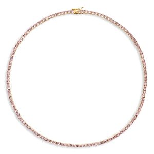 Aqua Tennis Cubic Zirconia All-Around Collar Necklace in Sterling Silver or 18K Gold Over Sterling Silver, 16 - 100% Exclusive- 4694473