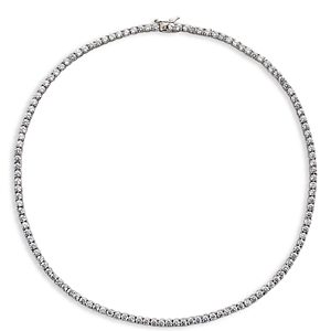 Aqua Tennis Cubic Zirconia All-Around Collar Necklace in Sterling Silver or 18K Gold Over Sterling Silver, 16 - 100% Exclusive- 4694473