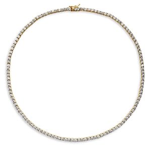 Aqua Tennis Cubic Zirconia All-Around Collar Necklace in Sterling Silver or 18K Gold Over Sterling Silver, 16 - 100% Exclusive- 4694473