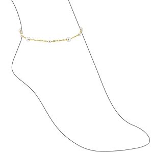 Aqua Kalani Cultured Freshwater Pearl Ankle Bracelet- 4618219
