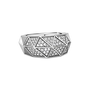 David Yurman Men's Sterling Silver Faceted Diamond Pave Ring- 4558550