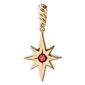 David Yurman Cable Collectibles North Star Birthstone Charm in 18K Yellow Gold with Garnet- 4002503