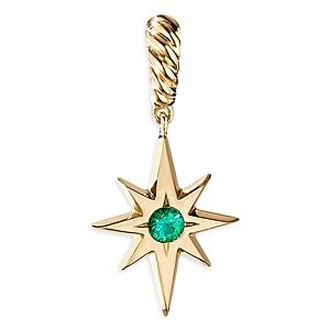 David Yurman 18K Yellow Gold North Star Amulet with Emeralds- 4002502