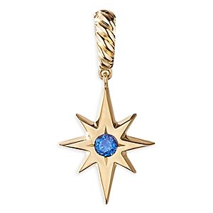 David Yurman Cable Collectibles North Star Birthstone Charm in 18K Yellow Gold with Sapphire- 4002506