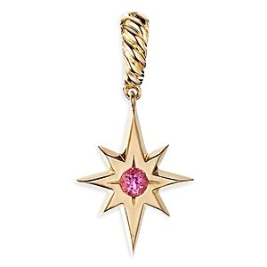 David Yurman Cable Collectibles North Star Birthstone Charm in 18K Yellow Gold with Pink Tourmaline- 4002505