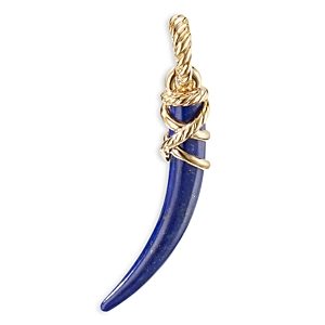 David Yurman 18K Yellow Gold Tusk Amulet with Lapis- 4002491