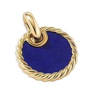 David Yurman Elements Disc Pendant in 18K Yellow Gold with Lapis- 4200270