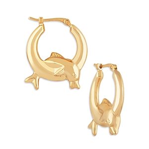 Bloomingdale's 14K Gold Dolphin Hoop Earrings - 100% Exclusive- 4695959