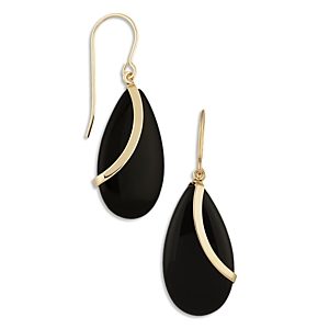 Bloomingdale's 14K Yellow Gold Onyx Almond Drop Earrings - 100% Exclusive- 4695967