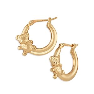 Bloomingdale's 14K Gold Teddy Bear Hoop Earrings - 100% Exclusive- 4695961