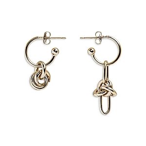 Justine Clenquet Daria Knot Charm Hoop Earrings in Palladium Tone or Gold Tone- 4717480
