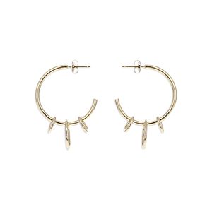 Justine Clenquet Jen Triple Charm Hoop Earrings in Gold Tone or Palladium Tone- 4717488