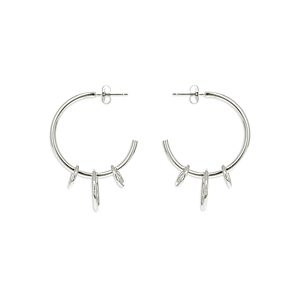 Justine Clenquet Jen Triple Charm Hoop Earrings in Gold Tone or Palladium Tone- 4717488