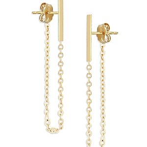 Moon & Meadow 14K Yellow Gold Bar Draped Chain Earrings - 100% Exclusive- 4695971