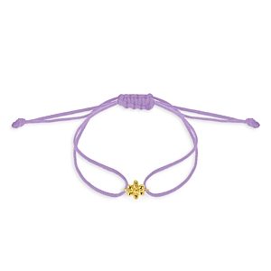 Rachel Reid 14K Gold Flower Purple String Bolo Bracelet- 4702795