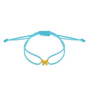 Rachel Reid 14K Gold Butterfly Light Blue String Bolo Bracelet- 4702794