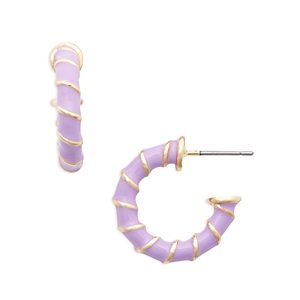 Aqua Enamel Twist Hoop Earrings - 100% Exclusive- 4698183