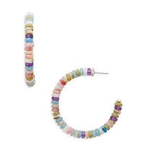 Aqua Beaded Hoop Earrings - 100% Exclusive- 4698185